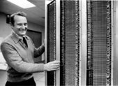 Seymour Cray showed off the Cray-1 supercomputer built in 1976 by Cray Research in Chippewa Falls, Wis. Cray revolutionized computing, ramping up productivity and speed with each new design.