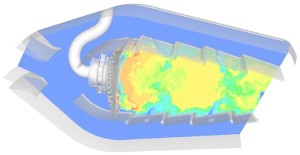 Gas turbine combustor model using ANSYS Fluent involving complex physics including transient, turbulent flow, mixing of multiple chemical species and turbulence-chemistry interaction.