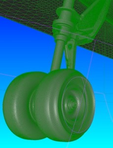 This coarse mesh for aircraft landing gear from the 3rd AIAA Workshop on Benchmark Problems for Airframe Noise Computations was reworked in Pointwise Version 17.3 R5 for use in a future project.